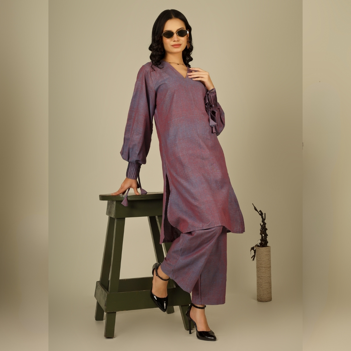 Pintex kurta set