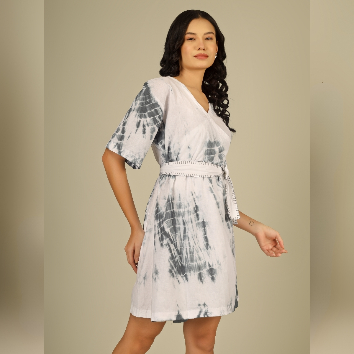 Stripes tie dye dress